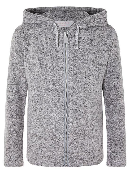 front image of accessorize-girls-marl-hoodie-grey