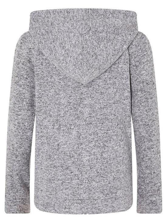 back image of accessorize-girls-marl-hoodie-grey