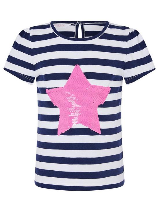 front image of accessorize-girls-sequin-star-t-shirt-multi