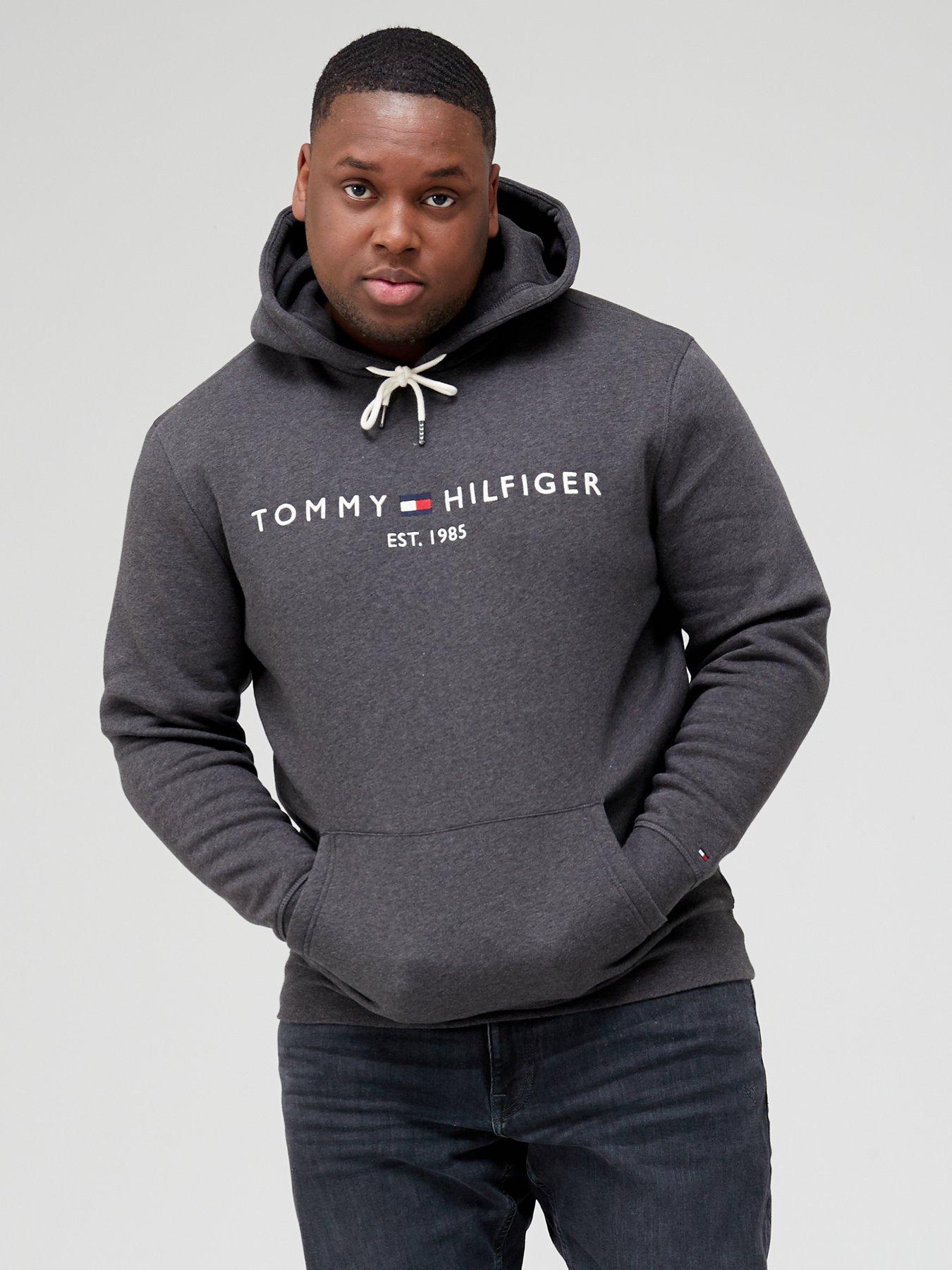gray tommy hilfiger hoodie