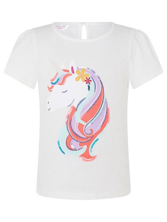 front image of accessorize-girls-unicorn-t-shirt-multi