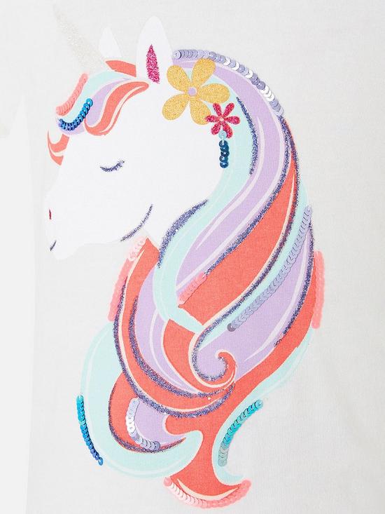 stillFront image of accessorize-girls-unicorn-t-shirt-multi