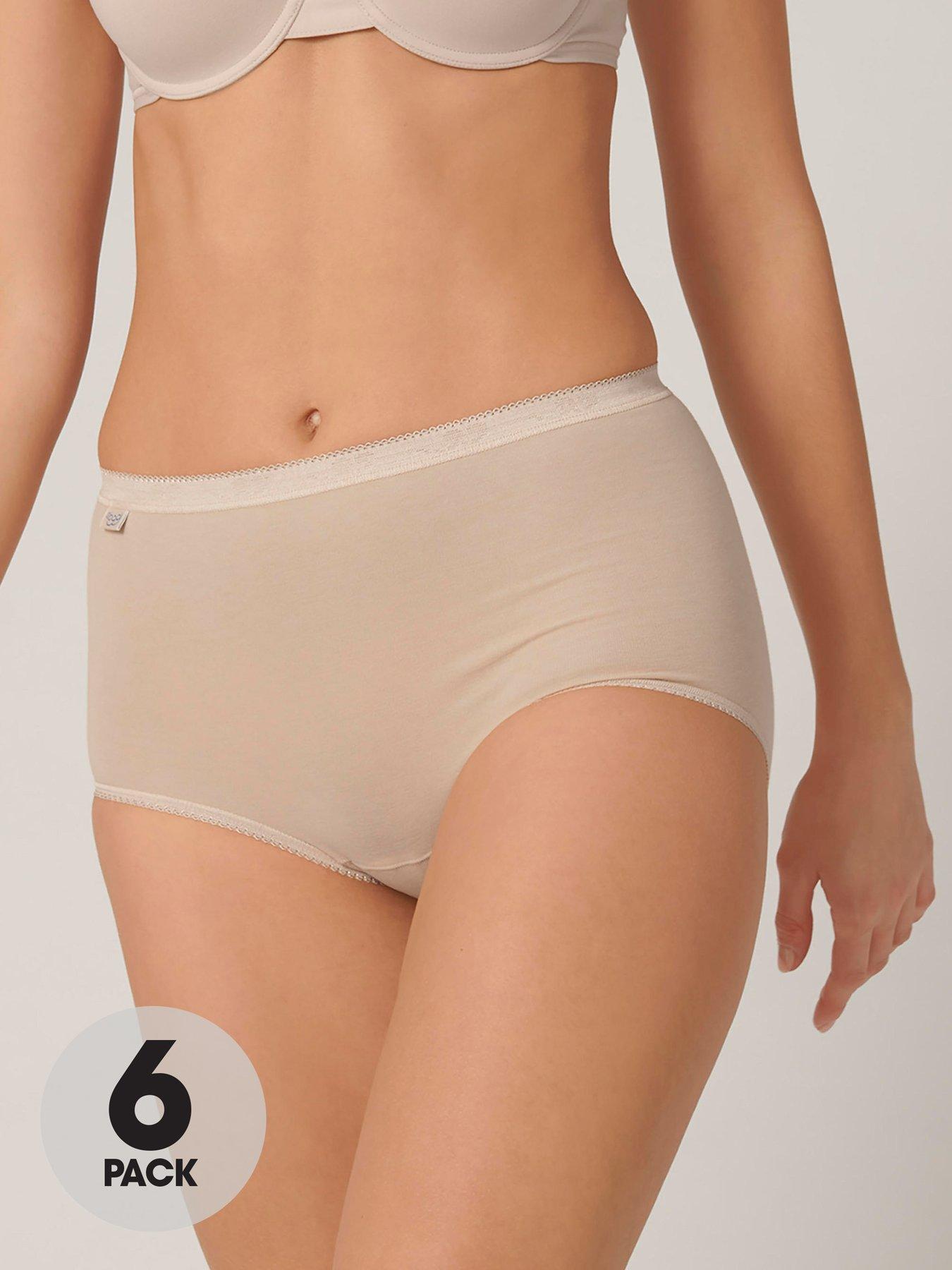 Image 1 of 5 of Sloggi 6 Pack Maxi Briefs - Skin