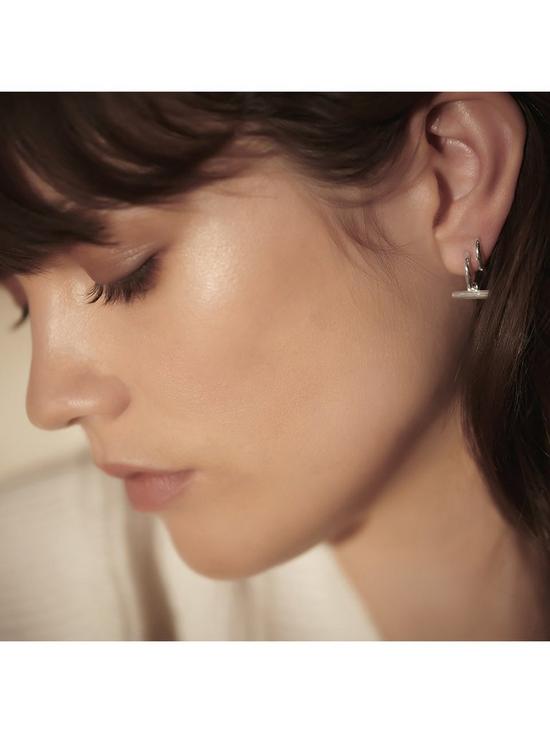 stillFront image of rachel-jackson-mini-t-bar-silver-huggie-hoop-earrings