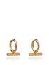  image of rachel-jackson-mini-t-bar-gold-huggie-hoop-earrings
