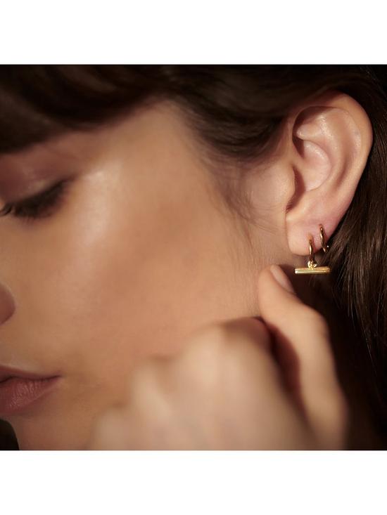 stillFront image of rachel-jackson-mini-t-bar-gold-huggie-hoop-earrings