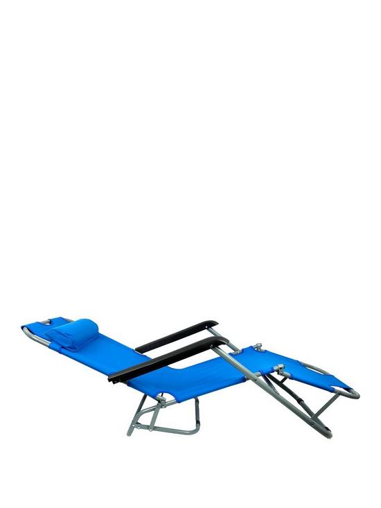 front image of streetwize-accessories-easirecline-sun-lounger-blue