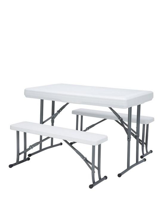 front image of streetwize-accessories-folding-picnic-table-amp-bench-set