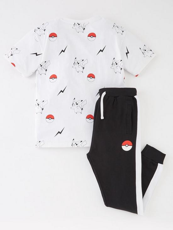 back image of pokemon-boysnbsp2-piece-t-shirt-and-jogger-set-whitenbsp