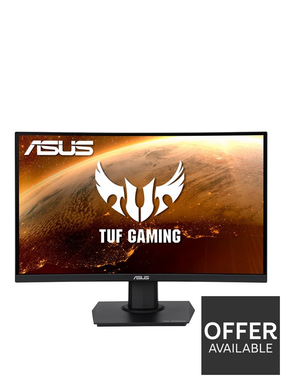 front image of asus-tuf-gaming-vg24vqe-curved-gaming-monitor-236-inch-full-hd-1920-x-1080-165hz-extreme-low-motion-blurtrade-freesynctrade-premium-1ms-mprt-shadow-boost