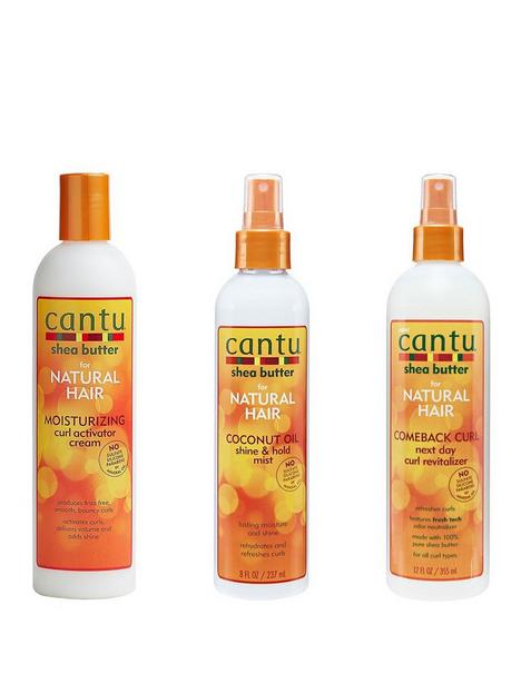 cantu-curl-activator-cream-355ml-coconut-oil-shine-237ml-hold-and-comeback-curl-spray-355ml-bundle