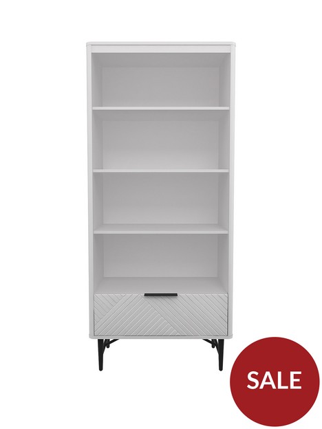 melody-1-drawer-bookcase-white