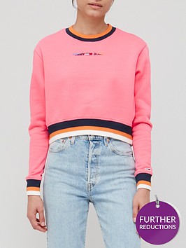 tommy-jeans-cropped-tipping-crew-neck-jumper-pink