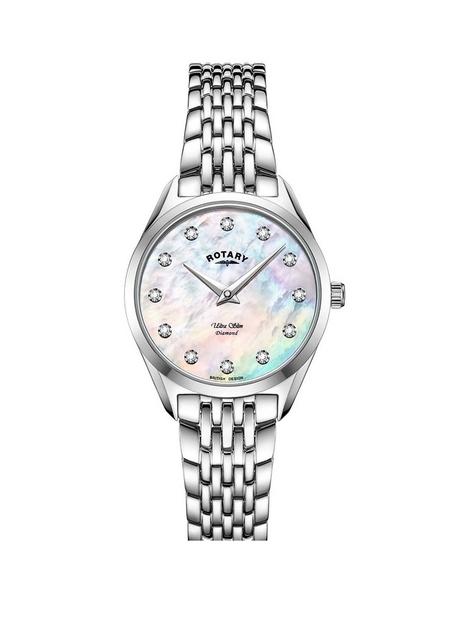 rotary-pink-dial-stainless-steel-bracelet-watch
