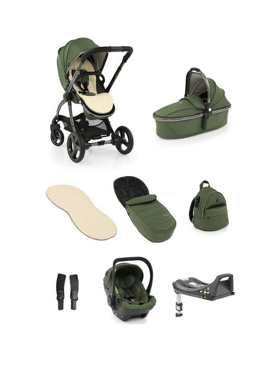 front image of egg2-luxury-bundle-with-egg-shell-car-seat-olive