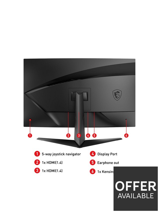 stillFront image of msi-optix-g27c6-27-inch-full-hd-1ms-165hz-amd-freesync-curved-1500r-console-gaming-monitor