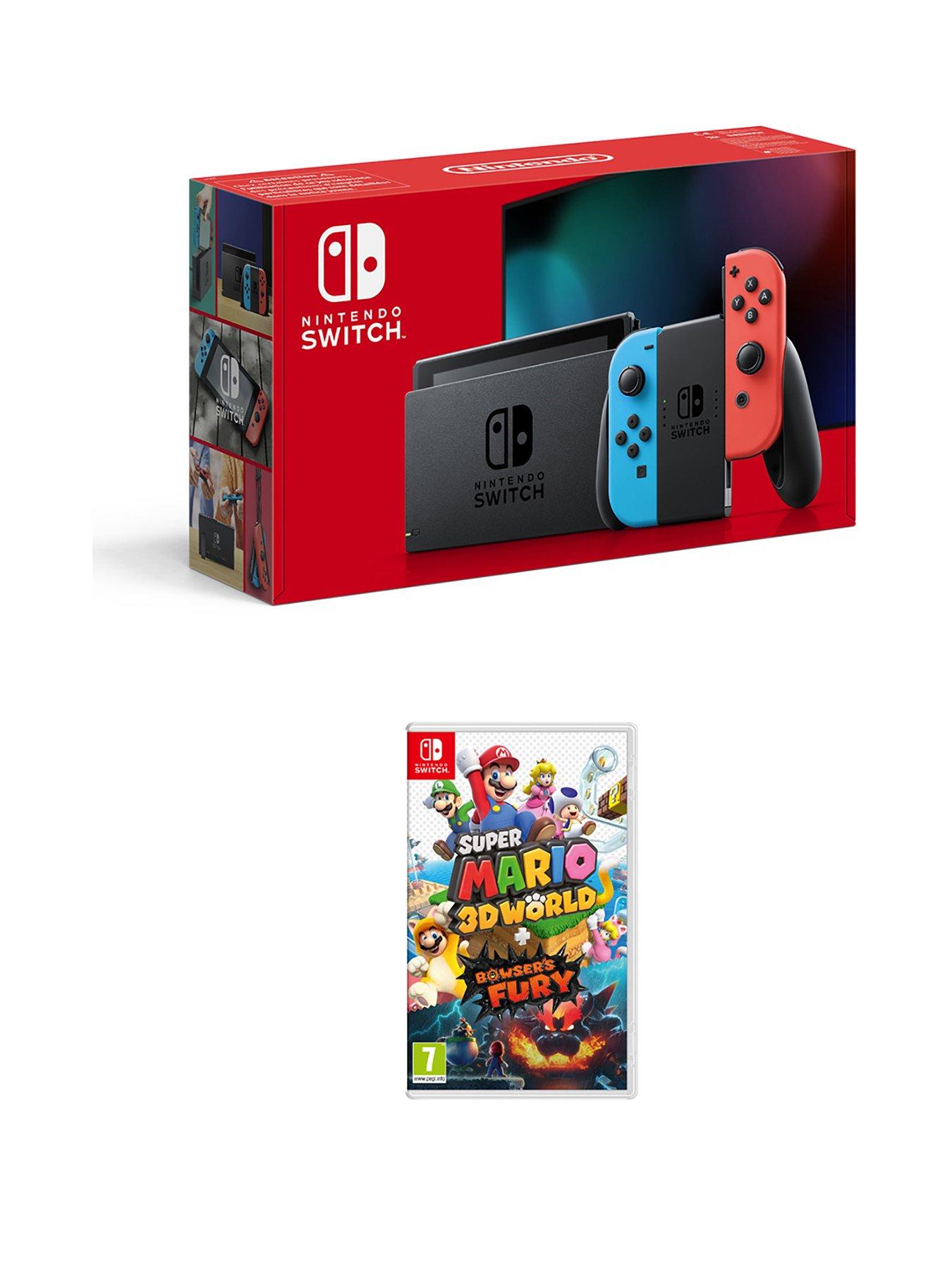 Image 1 of 7 of Nintendo Switch Neon Console with Super Mario 3D World + Bowser&rsquo;s Fury