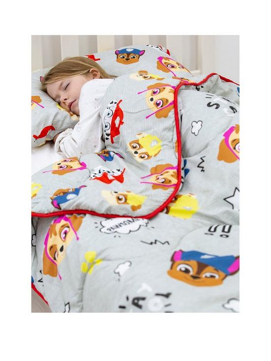 stillFront image of paw-patrol-coverless-quilt-4-tog-toddler-with-filled-pillow-multi