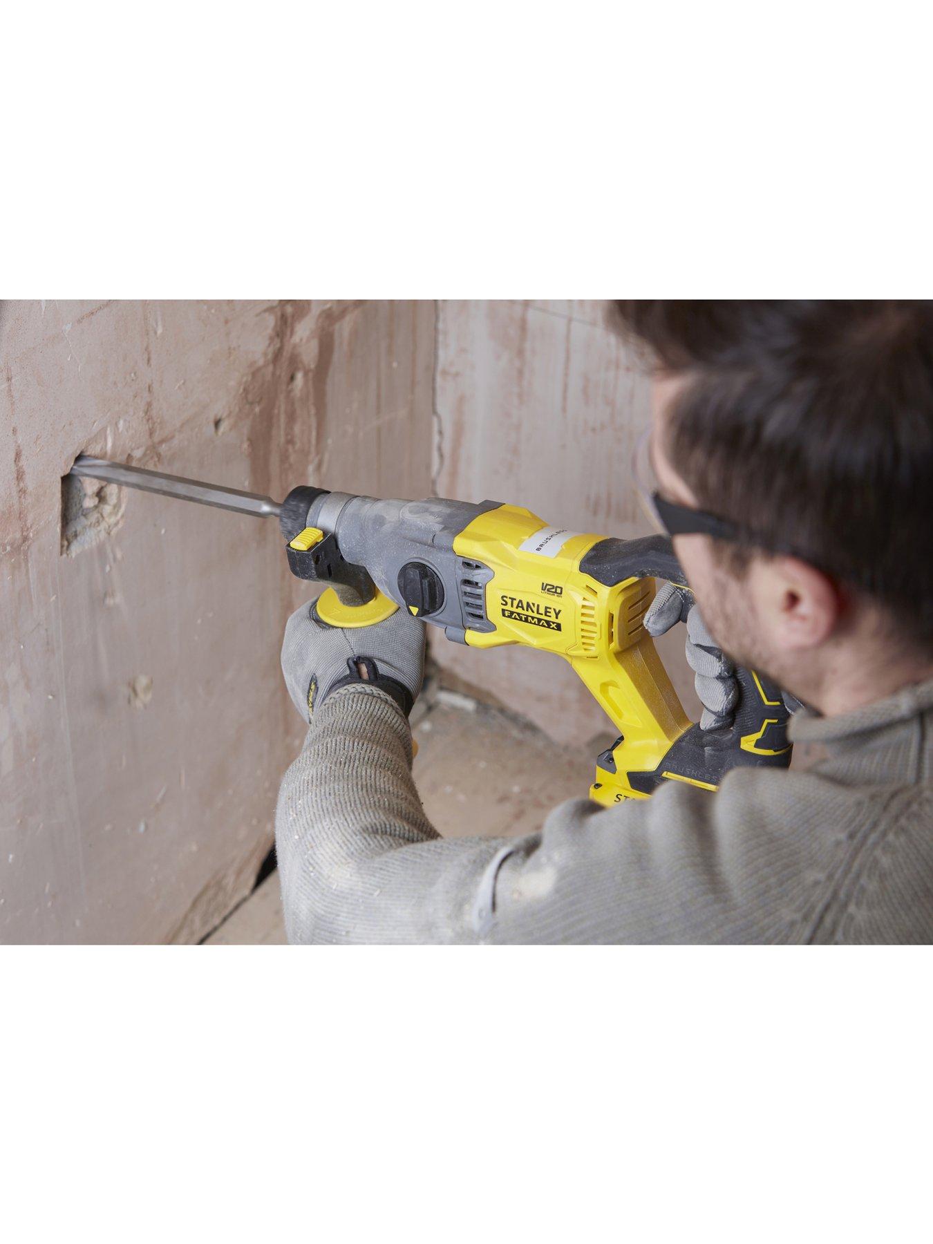  image of stanley-fatmax-v20-18v-brushless-sds-nbsphammer-nbspdrill-sfmch900m12-gb