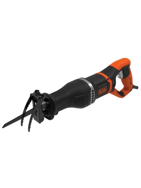 stillFront image of black-decker-750w-corded-reciprocating-saw-with-branch-holder-blades-and-kit-box-bes301-gb