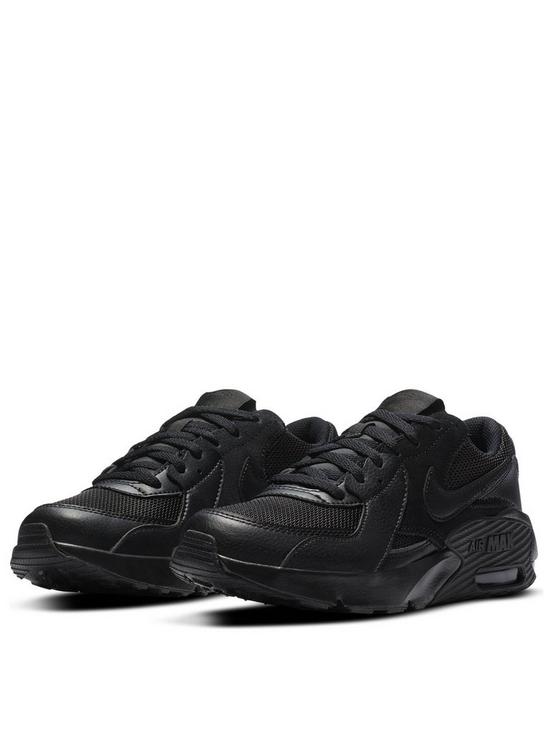 front image of nike-air-max-excee-junior-trainer-black