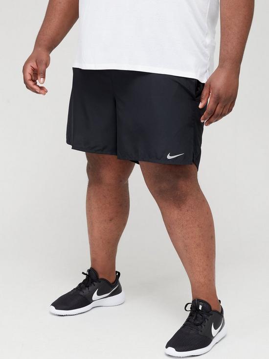 front image of nike-run-dri-fitnbspchallenger-7-inch-shorts-plus-sizenbsp--black