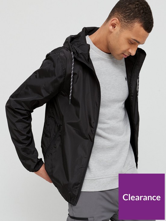 front image of very-man-value-packaway-shower-proof-jacket-black