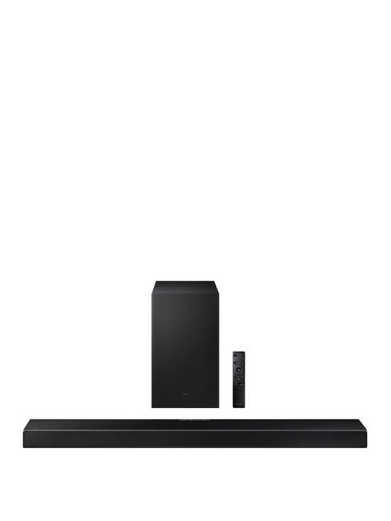 front image of samsung-hw-q600anbsp312ch-dolby-atmos-dtsx-q-symphony-soundbar-with-wireless-subwoofer-acoustic-beam-hdmi-bluetooth-adaptive-sound-amp-game-pro-mode-tap-sound