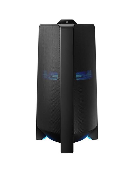 front image of samsung-1500w-sound-tower-mx-t70-high-power-audio-withnbspbi-directional-sound-led-lights-karaoke-mode-bluetooth-multi-connection