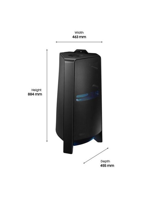 stillFront image of samsung-1500w-sound-tower-mx-t70-high-power-audio-withnbspbi-directional-sound-led-lights-karaoke-mode-bluetooth-multi-connection
