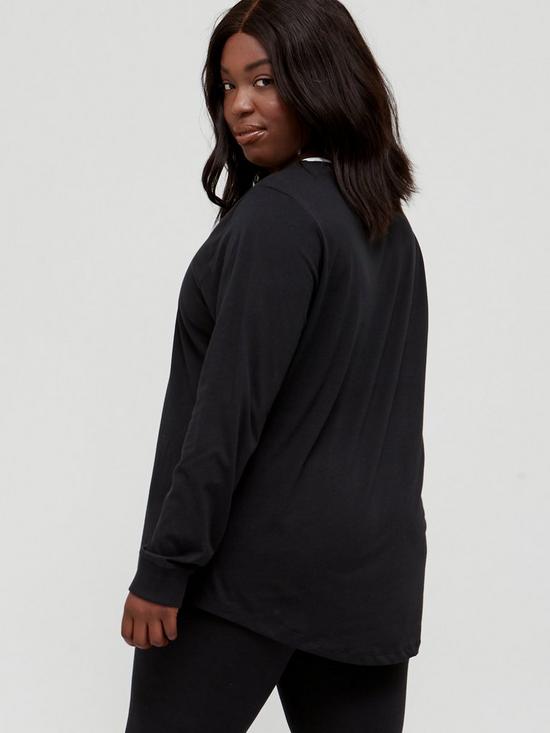 stillFront image of nike-nswnbspessential-icon-futura-long-sleeve-top-curve-black