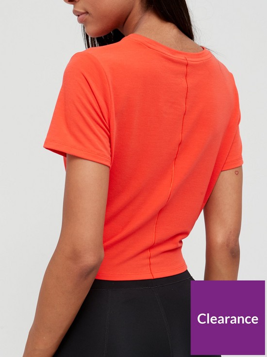 stillFront image of nike-the-one-dri-fit-luxe-crop-top-red