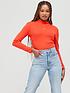  image of nike-nsw-essential-trend-mock-long-sleeve-top-red