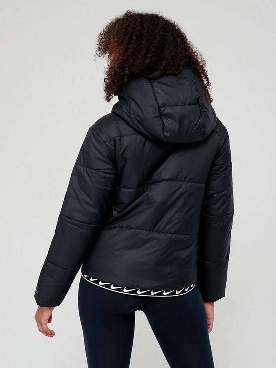 stillFront image of nike-nsw-taped-detail-hooded-jacket-black