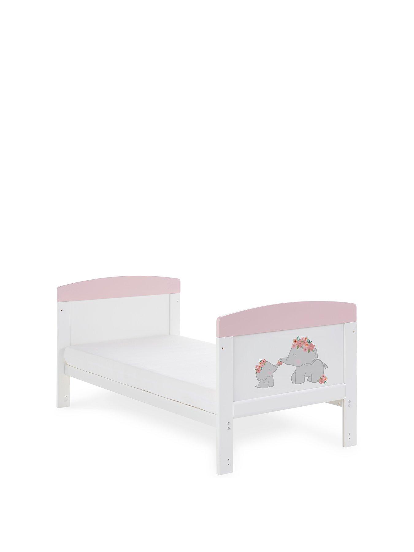 Image 2 of 6 of Obaby Grace Inspire Cot Bed Me &amp; Mini Me Elephants - Pink