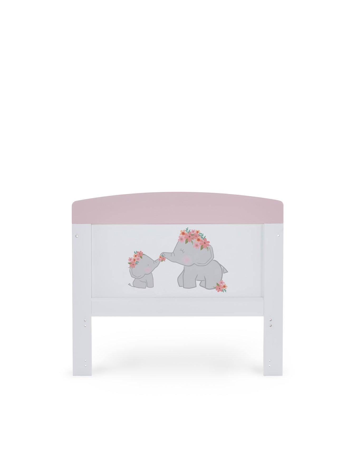 Image 4 of 6 of Obaby Grace Inspire Cot Bed Me &amp; Mini Me Elephants - Pink