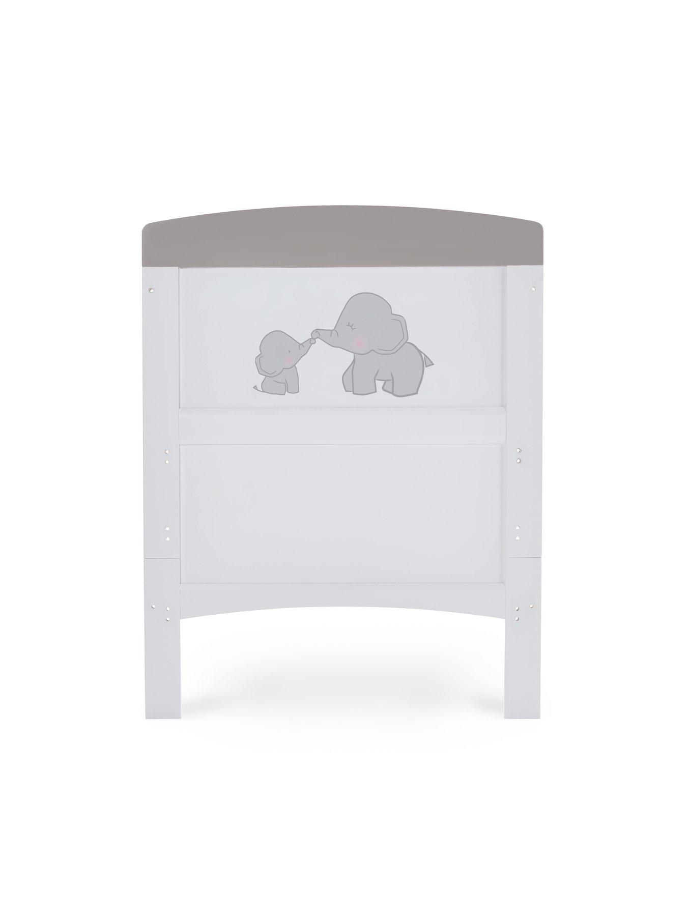 Image 3 of 6 of Obaby Grace Inspire Cot Bed Me &amp; Mini Me Elephants - Grey