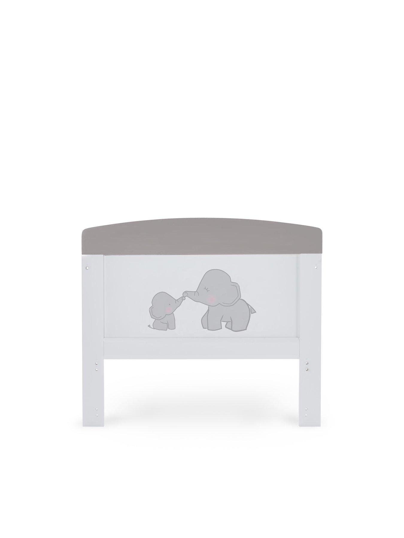 Image 4 of 6 of Obaby Grace Inspire Cot Bed Me &amp; Mini Me Elephants - Grey