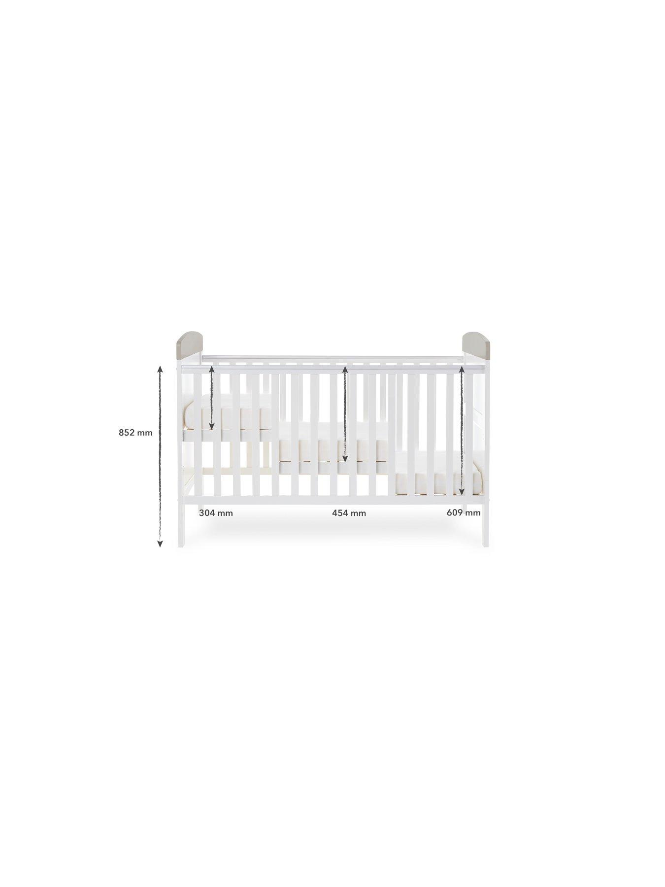 Image 6 of 6 of Obaby Grace Inspire Cot Bed Me &amp; Mini Me Elephants - Grey