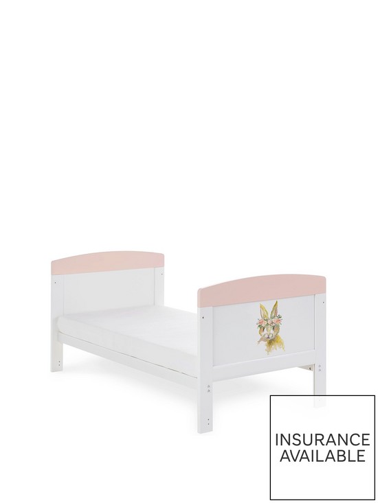 back image of obaby-grace-inspire-cot-bed-rabbit-pink