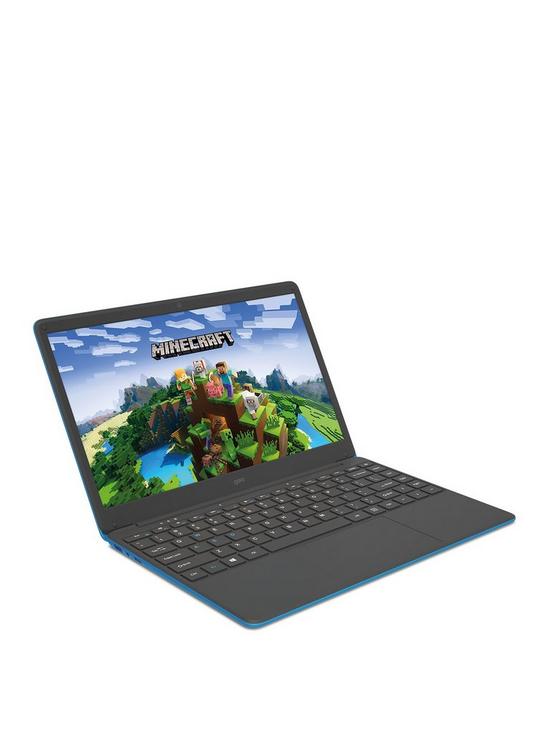 front image of geo-geobook-140-minecraft-laptop-14in-hd-intel-celeronnbsp4gb-ram-64gb-storage-with-microsoft-365-personal-includednbsp--blue