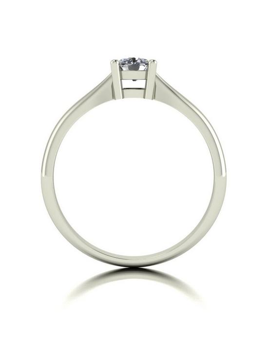 stillFront image of moissanite-9ct-white-gold-050ct-equivalent-cushion-cut-solitaire-ring