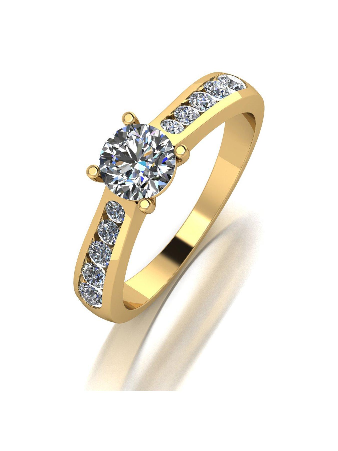 Jewellery Rings Statement Rings Emerald & Diamond 9Carat Yellow Gold Wishbone Eternity Ring Fashion Ring Gemstone Ring 