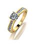  image of moissanite-9ct-gold-100ct-total-moissanite-solitaire-ring
