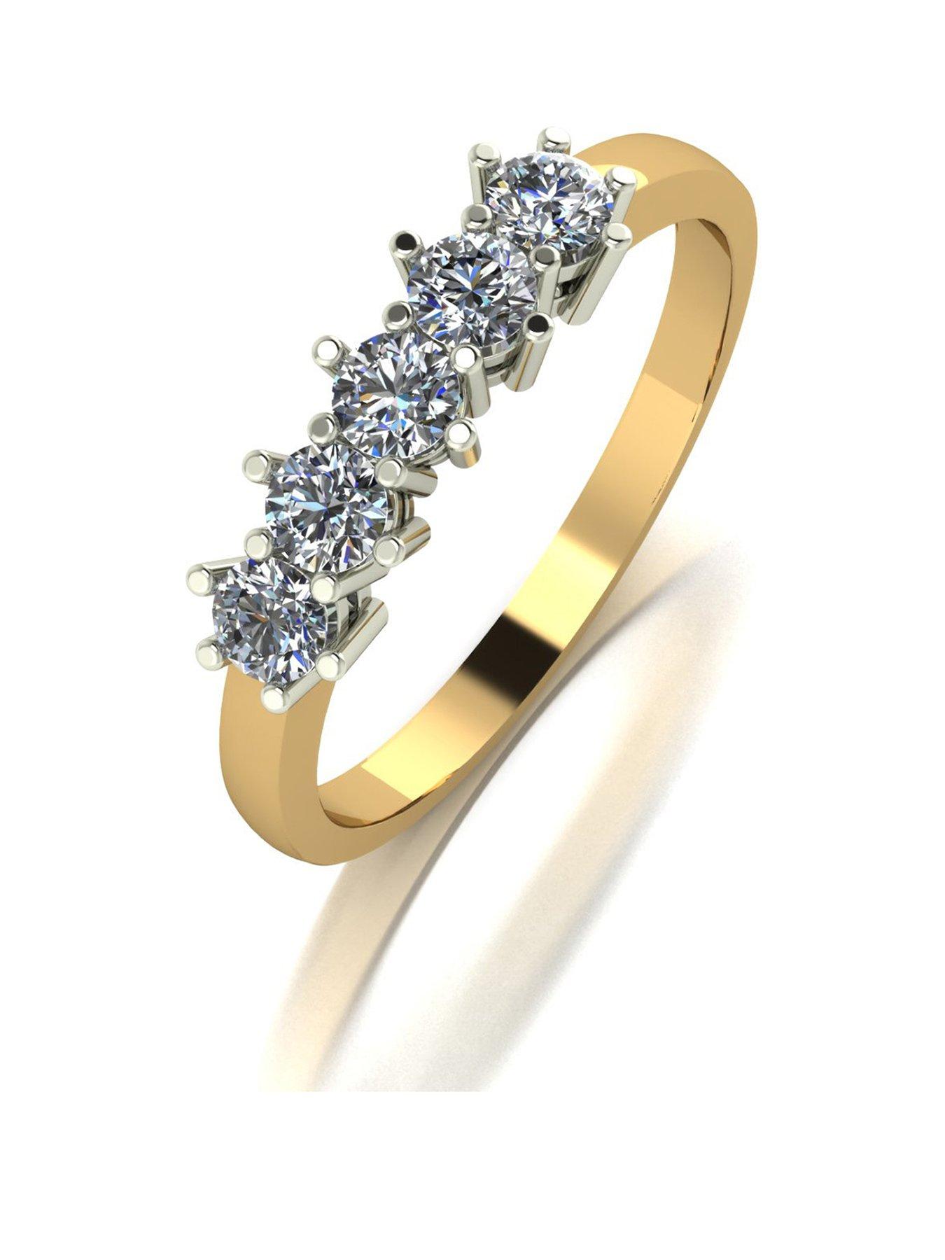 Image 1 of 5 of Moissanite 9ct Gold 0.50ct Total Five Stone Eternity Ring
