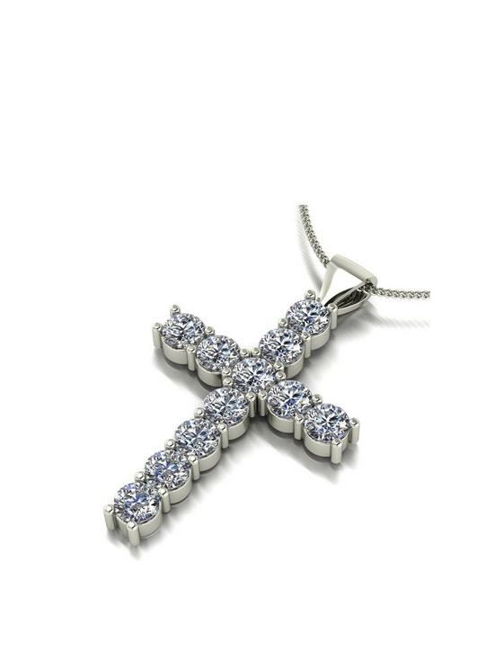 front image of moissanite-9ct-white-gold-120ct-total-cross