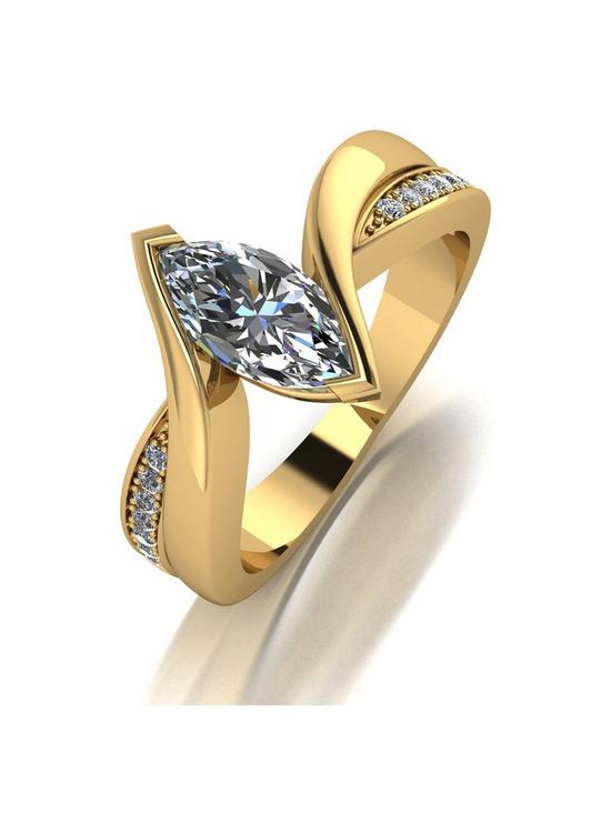 front image of moissanite-9ct-gold-120ct-eq-marq-cut-solitaire-ring