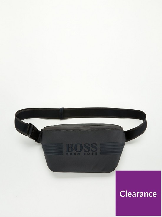 front image of boss-pixel-logo-bumbag-blacknbsp