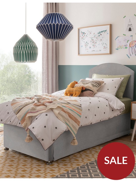 front image of silentnight-kids-maxi-store-velvet-divan-bed-set-sprung-mattress-and-headboard-included
