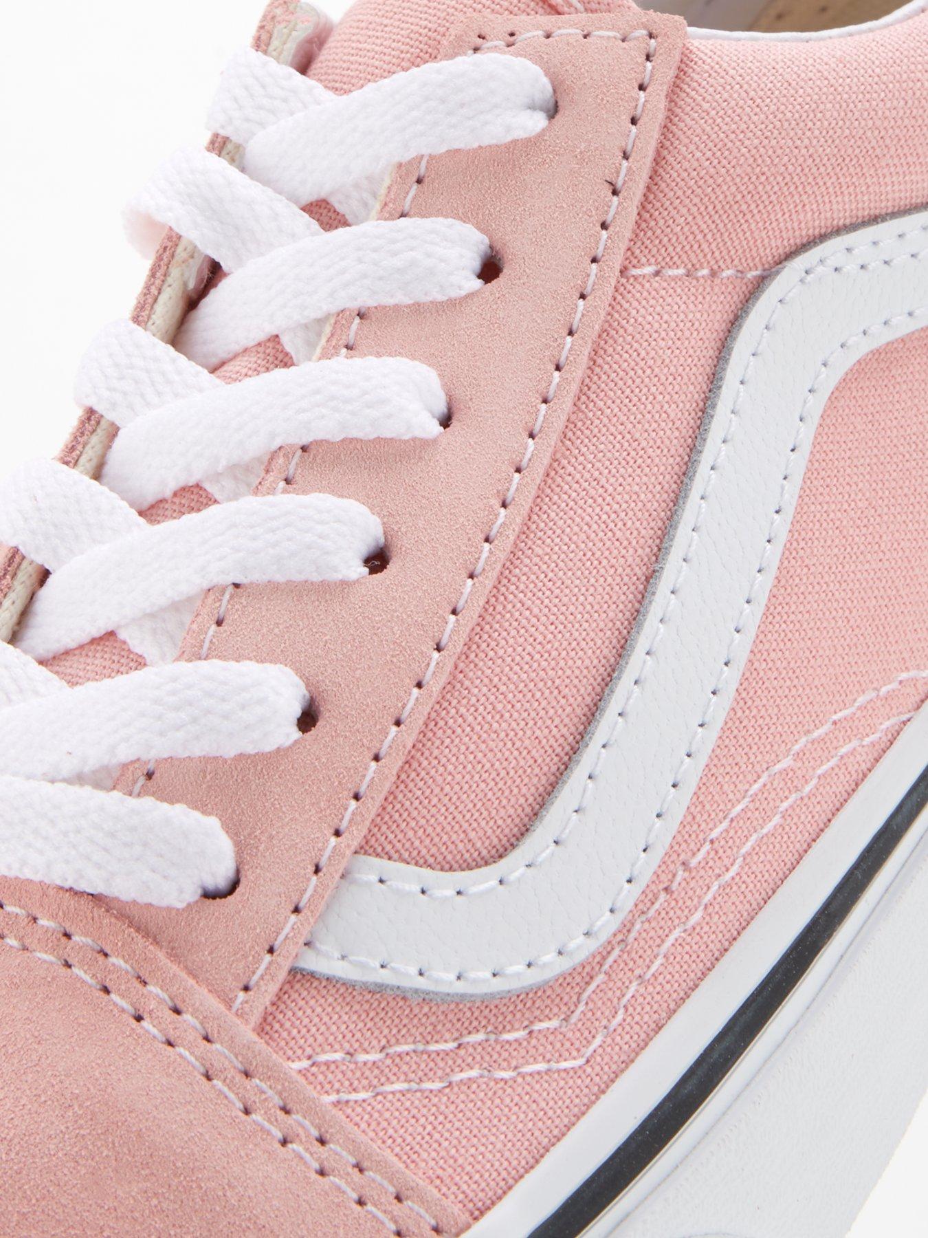  image of vans-junior-girls-old-skool-trainers-pinkwhite